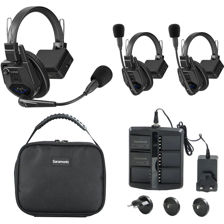 Saramonic WiTalk9 SE-3S Sistema Intercomunicador Inalámbrico Full-Duplex 2.4 GHz Para 3 Personas Sin Hub 24 Horas de Batería 1