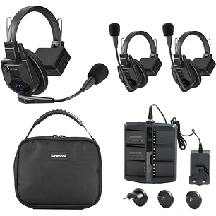 Saramonic WiTalk9 SE-3S Sistema Intercomunicador Inalámbrico Full-Duplex 2.4 GHz Para 3 Personas Sin Hub 24 Horas de Batería