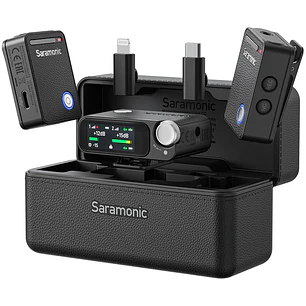 Saramonic Ultra 01 Micrófono Inalámbrico Doble Con Grabación 32 Bits Flotante y Timecode Negro