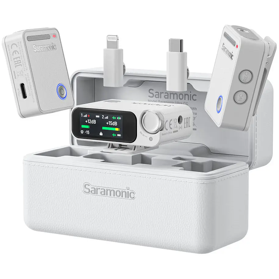 Saramonic Ultra 02 Micrófono Inalámbrico Doble Con Grabación 32 Bits Flotante y Timecode Blanco 1