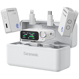 Saramonic Ultra 02 Micrófono Inalámbrico Doble Con Grabación 32 Bits Flotante y Timecode Blanco