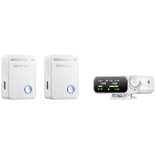 Saramonic Ultra 02 Micrófono Inalámbrico Doble Con Grabación 32 Bits Flotante y Timecode Blanco 3