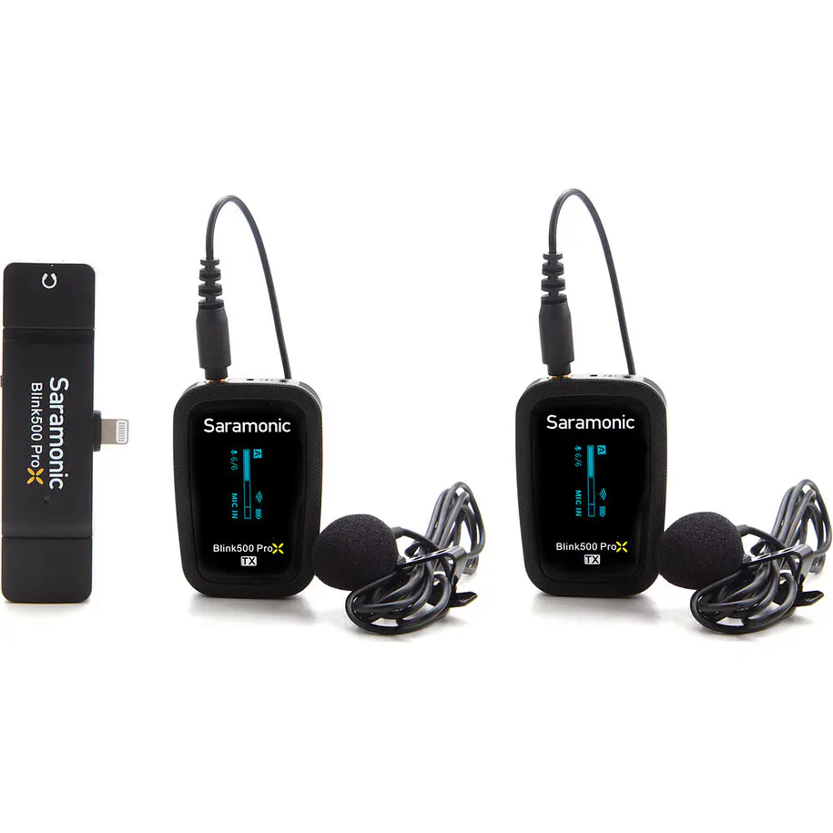 Saramonic Blink 500 ProX B4 Micrófono Inalámbrico Doble Con Receptor Lightning Para iPhone y 2 Lavalier 1