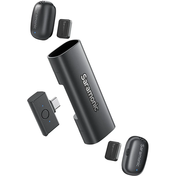 Saramonic Air SE 01 Micrófono Inalámbrico Doble Ultracompacto Con Receptor USB-C Cancelación de Ruido IA 1