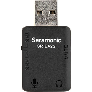 Saramonic SR-EA2S Adaptador de Audio USB-A a Micrófono 3.5mm y Salida de Audífonos Para Computador SR-EA2