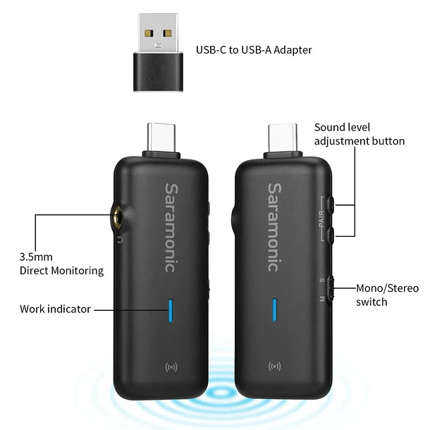 Saramonic SR-MV2000W Micrófono USB de Estudio Cardioide Para Podcast y Streaming Con Monitoreo Sin Latencia 7