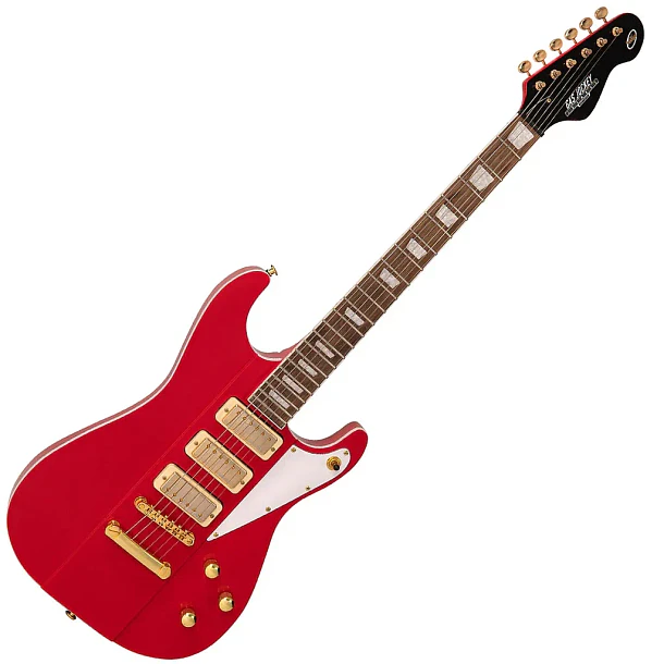 Vintage Joe Doe Gas Jockey Guitarra Eléctrica Edición Limitada Gas Pump Red Con Estuche Rígido JDV34 1