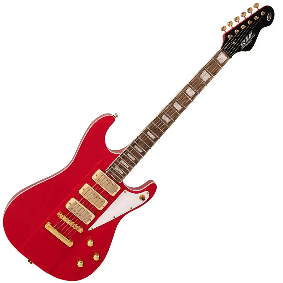 Vintage Joe Doe Gas Jockey Guitarra Eléctrica Edición Limitada Gas Pump Red Con Estuche Rígido JDV34 1