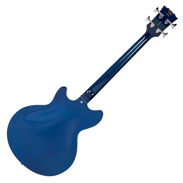 Vintage REVO Supreme VRS450 Bajo Eléctrico Semi-Acústico Escala Corta Blueburst Con Pastillas Alan Entwistle VRS450BL 3