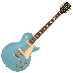 Vintage V100M ReIssued Guitarra Eléctrica Single Cut Gun Hill Blue Con Mini Humbuckers Wilkinson V100MGHB
