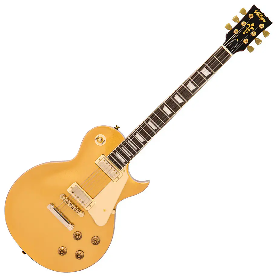 Vintage V100M ReIssued Guitarra Eléctrica Single Cut Gold Top Con Mini Humbuckers Wilkinson V100MGT 1