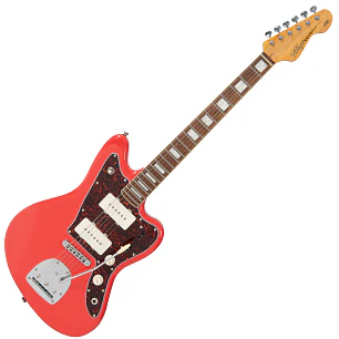 Vintage REVO Surfmaster 90 Guitarra Eléctrica Offset Thinline Firenza Red Pastillas Alan Entwistle Con Vibrato VRS659FR