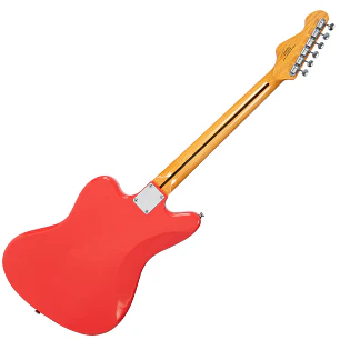 Vintage REVO Surfmaster 90 Guitarra Eléctrica Offset Thinline Firenza Red Pastillas Alan Entwistle Con Vibrato VRS659FR