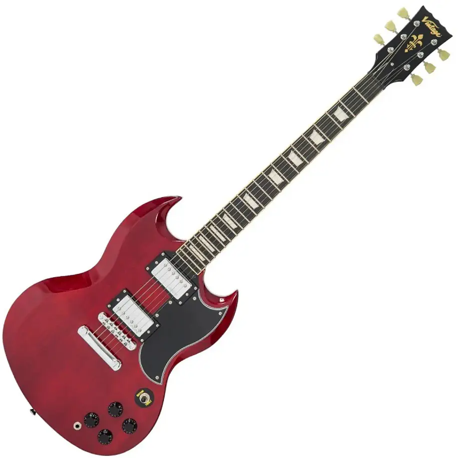 Vintage VS6 ReIssued Guitarra Eléctrica Doble Corte Cherry Con Humbuckers Wilkinson VS6CG 1