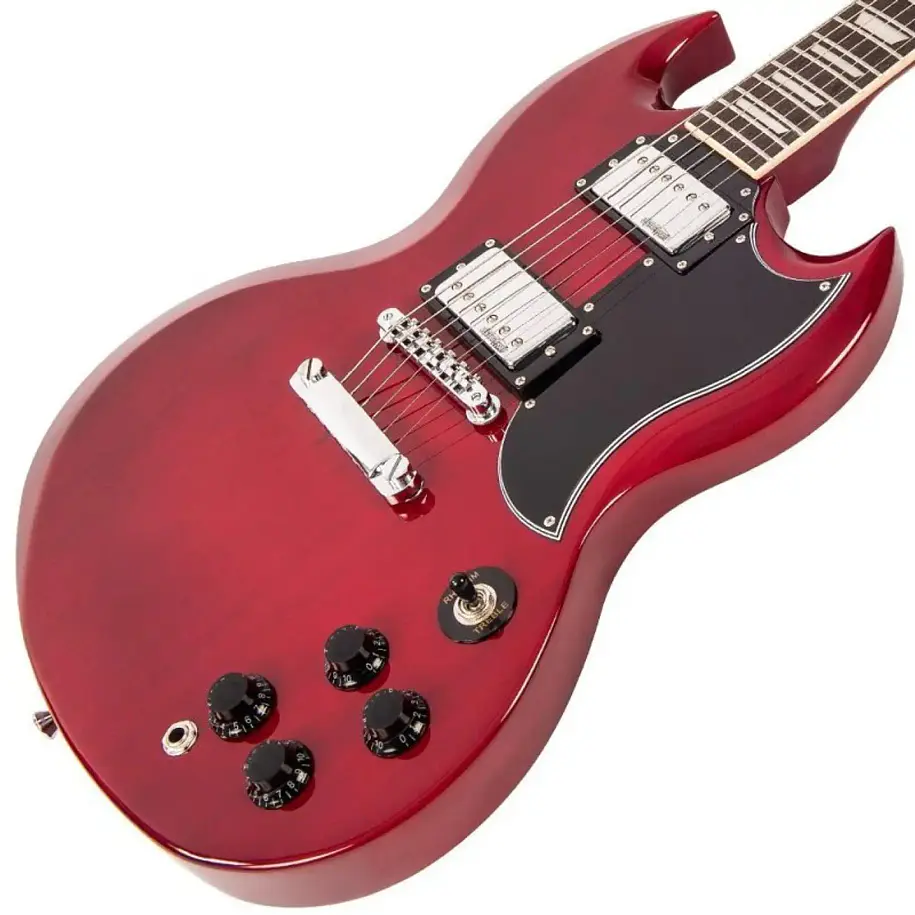Vintage VS6 ReIssued Guitarra Eléctrica Doble Corte Cherry Con Humbuckers Wilkinson VS6CG 3