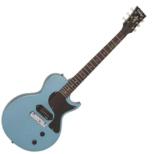 Vintage V120 ReIssued Guitarra Eléctrica Single Cut Gun Hill Blue Con Pastilla Wilkinson P90 V120GHB
