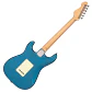 Vintage V60 Coaster Guitarra Eléctrica Doble Cutaway Candy Apple Blue 3 Pastillas Single Coil Alan Entwistle V60CAB - Miniatura 2