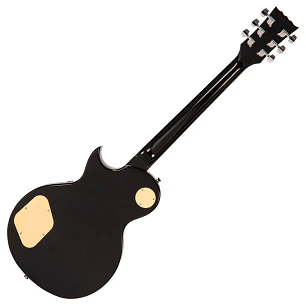 Vintage V10 Coaster Guitarra Eléctrica Single Cut Gloss Black Mástil Encolado 2 Pastillas Alan Entwistle V10BLK