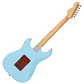 Vintage V60 Coaster Guitarra Eléctrica Doble Cutaway Laguna Blue 3 Pastillas Single Coil Alan Entwistle V60LB - Thumbnail 2