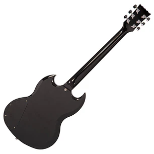 Vintage V69 Coaster Guitarra Eléctrica Doble Cutaway Gloss Black 2 Pastillas Doble Bobina Alan Entwistle V69BLK