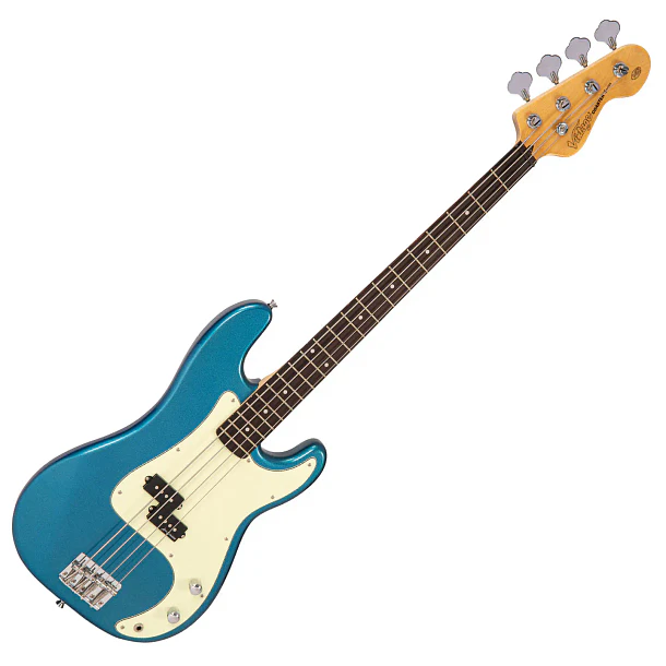 Vintage V40 Coaster Bajo Eléctrico 4 Cuerdas Candy Apple Blue Pastilla Split Single Coil Alan Entwistle V40CAB 1
