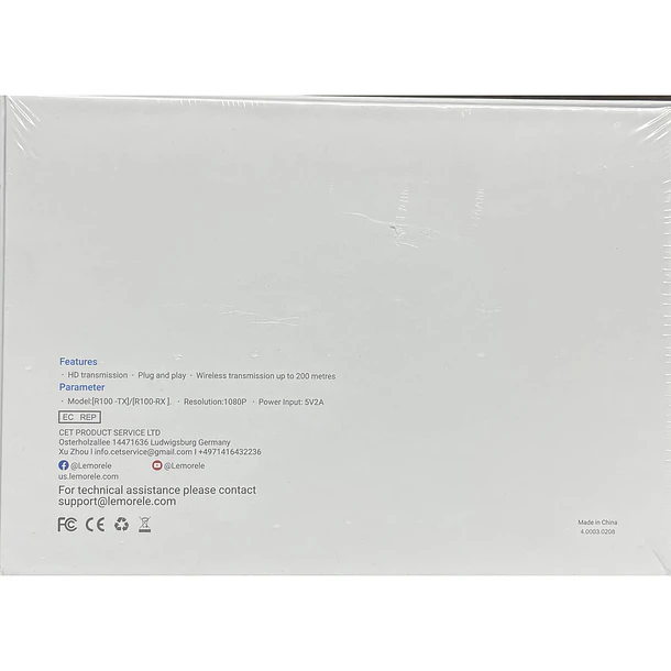 Lemorele R100 Kit Transmisor y Receptor de Video Inalámbrico HDMI Hasta 200 Metros Sin Baterías 4