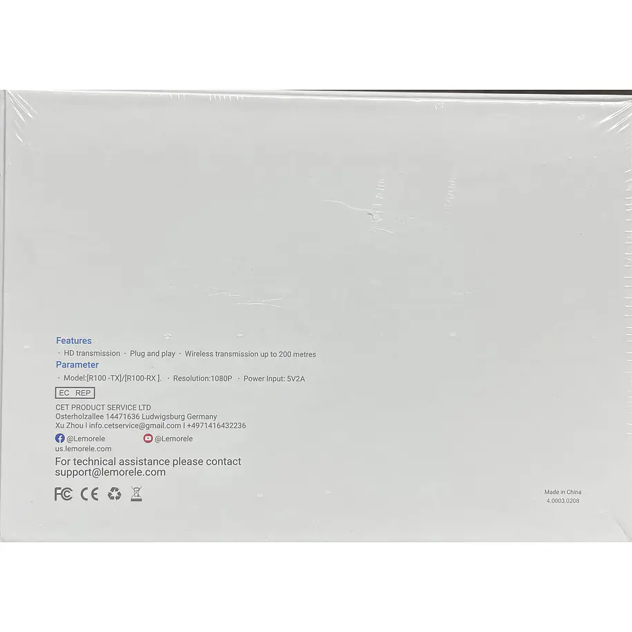 Lemorele R100 Kit Transmisor y Receptor de Video Inalámbrico HDMI Hasta 200 Metros Sin Baterías 4