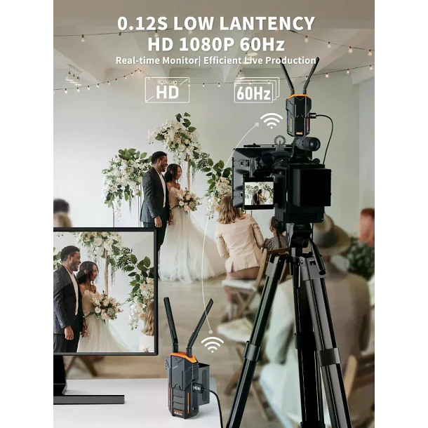 Lemorele R100 Kit Transmisor y Receptor de Video Inalámbrico HDMI Hasta 200 Metros Sin Baterías 8
