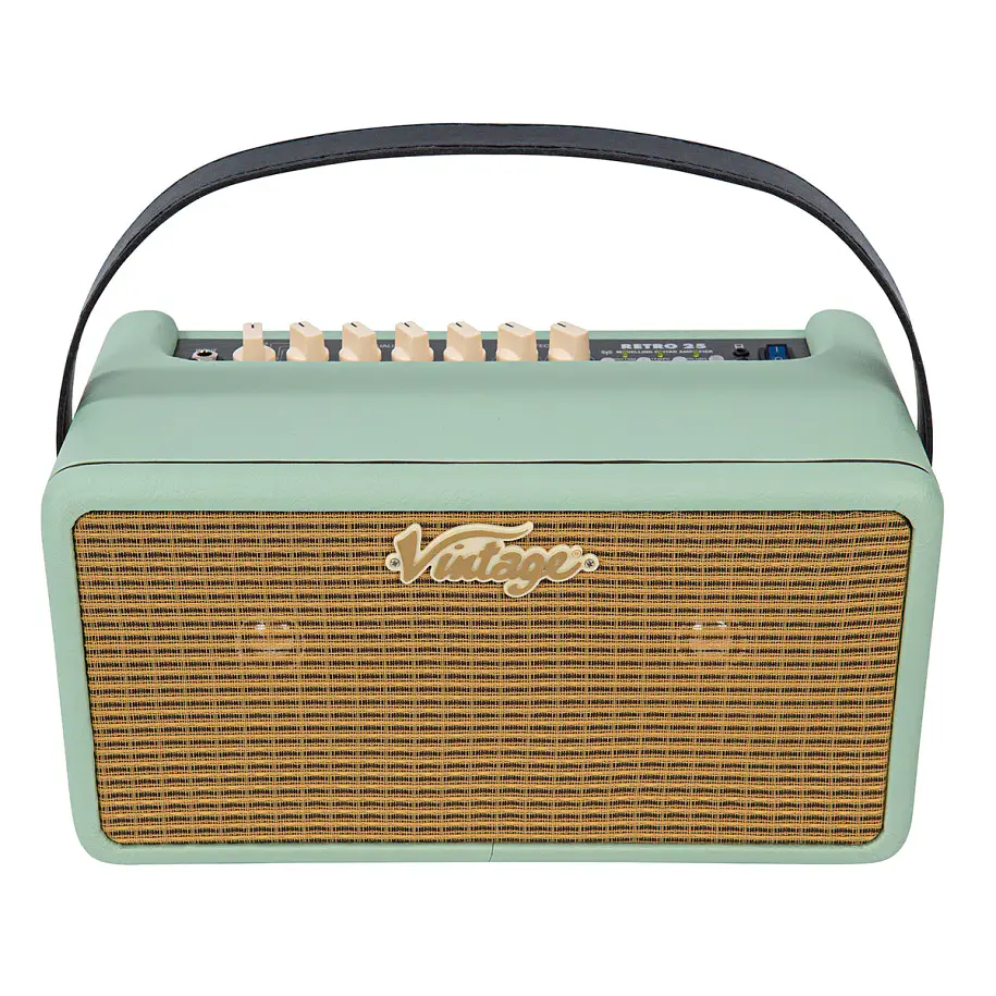 Vintage Retro 25 Amplificador Combo Guitarra Eléctrica 25W Mint Green Con Efectos y Grabación USB RETRO25GR 1