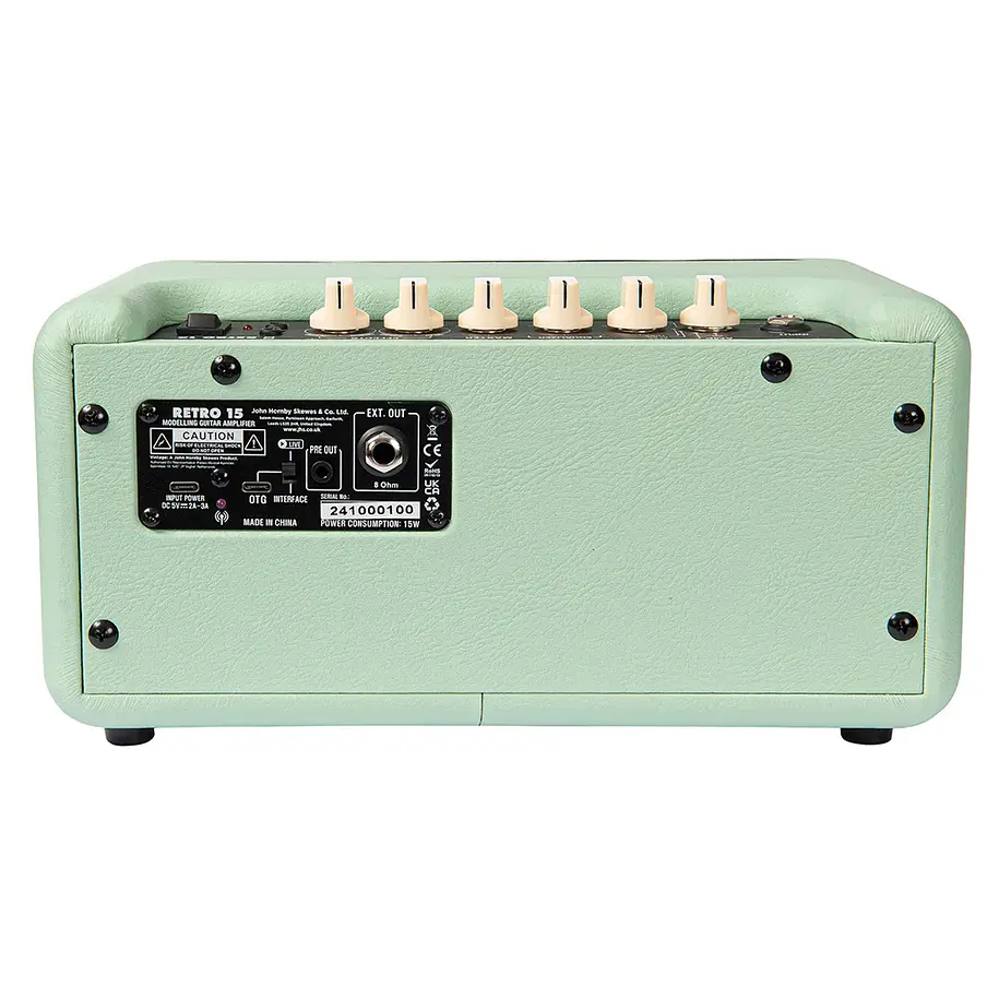 Vintage Retro 15 Amplificador Combo Guitarra Eléctrica 15W Mint Green Con Efectos y Grabación USB RETRO15GR 3