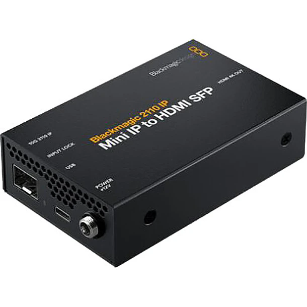 Blackmagic Design 2110 IP Mini IP to HDMI SFP Conversor SMPTE-2110 a HDMI por Fibra Óptica SFP hasta 2160p60 CONVNVIPE/IP/HDMISFP 1