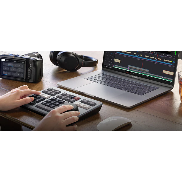 Blackmagic Design DaVinci Resolve Speed Editor Teclado de Edición Bluetooth con Dial de Búsqueda y Licencia DaVinci Resolve Studio DV/RES/BBPNLMLEKA 3