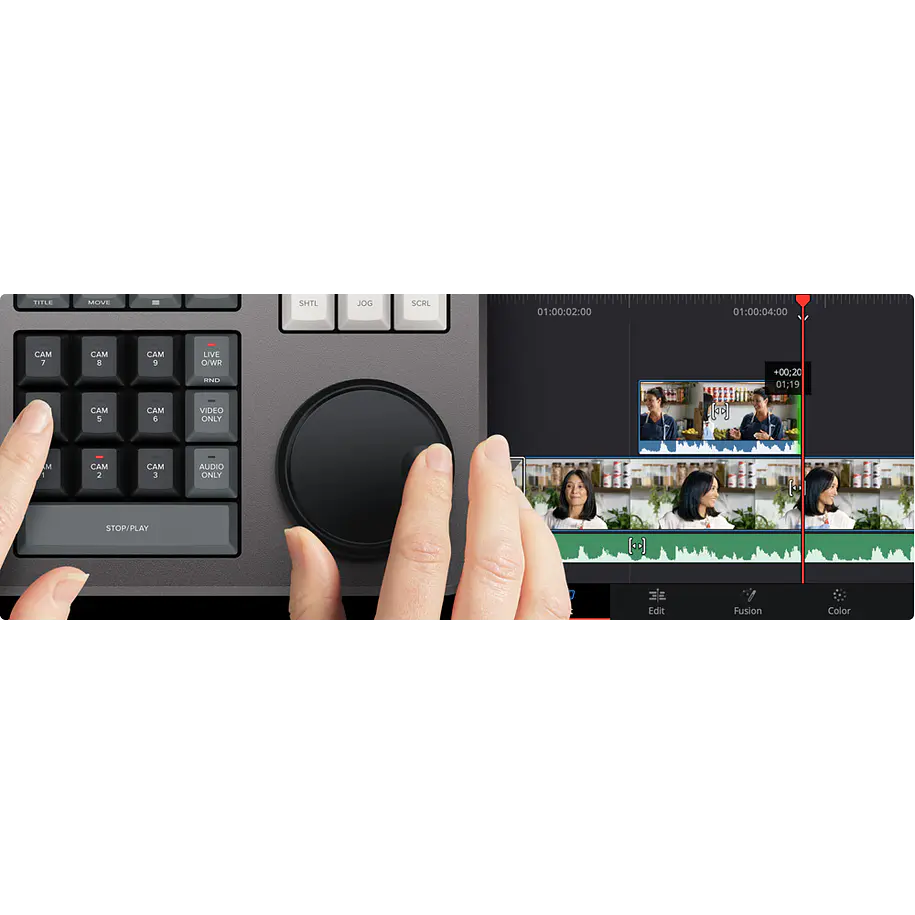 Blackmagic Design DaVinci Resolve Speed Editor Teclado de Edición Bluetooth con Dial de Búsqueda y Licencia DaVinci Resolve Studio DV/RES/BBPNLMLEKA 8