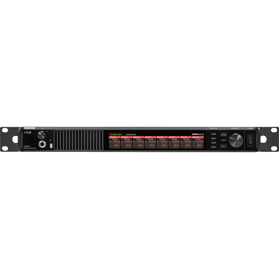 Shure ANX4 Receptor Inalámbrico Multicanal Escalable Para Axient Digital y ULX-D ANX4US 3