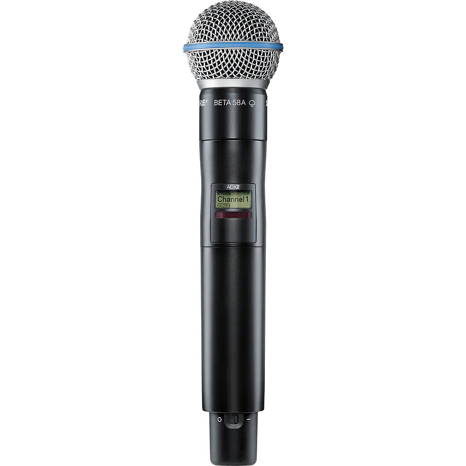 Shure ADX2/B58 Transmisor Inalámbrico de Mano Axient Digital Cápsula Beta 58A ShowLink Banda G57 ADX2/B58=-G57 2