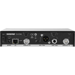 Shure QLXD4-H50 Receptor Inalámbrico Digital QLX-D de un Canal Banda H50 534-598 MHz