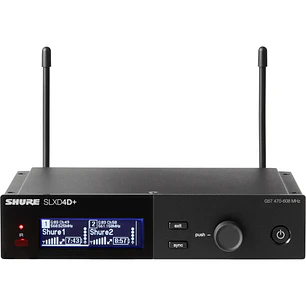 Shure SLXD4D+-G57 Receptor Inalámbrico Digital SLX-D+ de Dos Canales Con ShowLink Ease Banda G57 470-608 MHz
