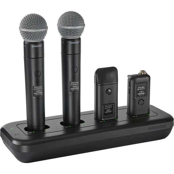 Shure MXWNDX4 Estación de Carga en Red de 4 Puertos Para Transmisores MXW neXt de Petaca, Mano y Superficie 5