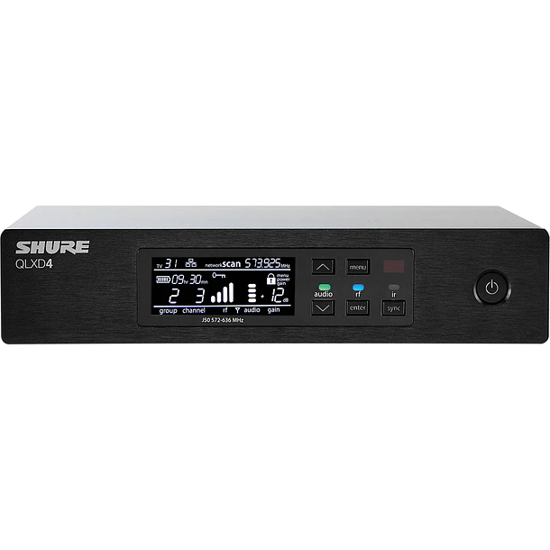 Shure QLXD4-G50 Receptor Inalámbrico Digital QLX-D de un Canal Banda G50 470-534 MHz 1