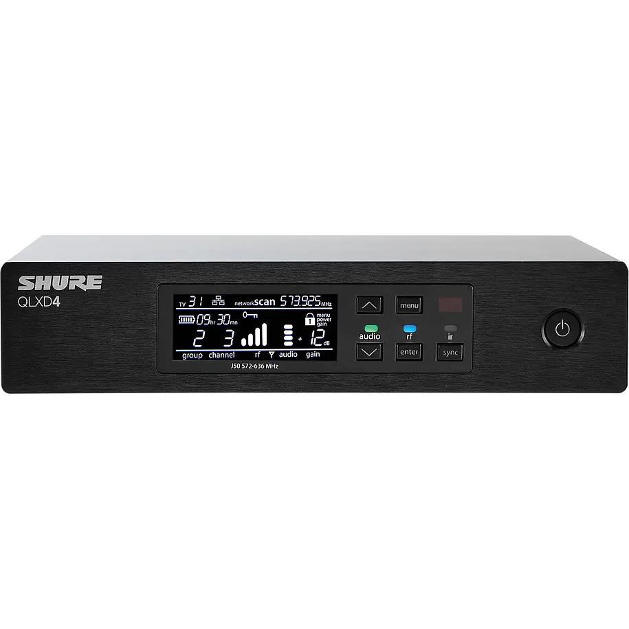 Shure QLXD4-G50 Receptor Inalámbrico Digital QLX-D de un Canal Banda G50 470-534 MHz 1
