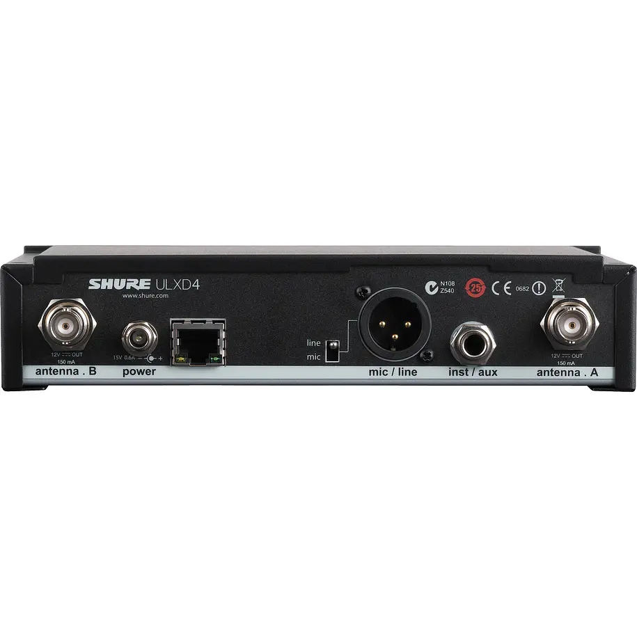 Shure ULXD4-G50 Receptor Inalámbrico Digital ULX-D de un Canal Banda G50 470-534 MHz 2
