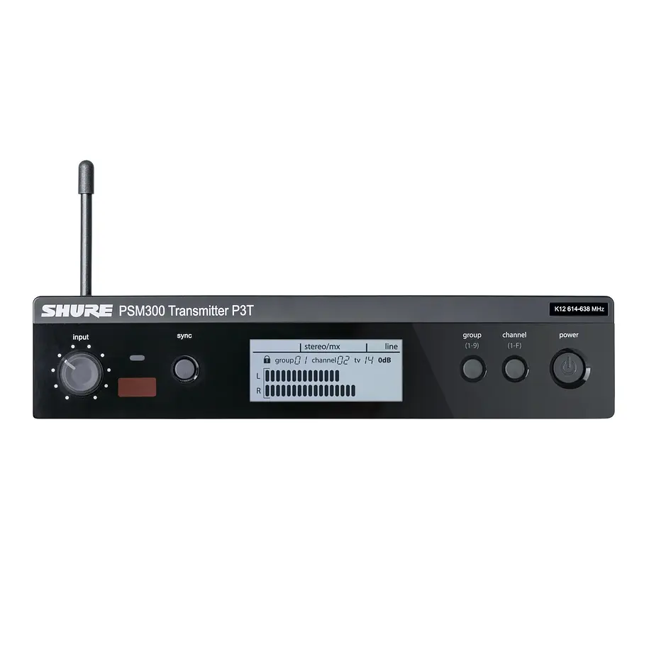 Shure P3T=-K12 Transmisor Inalámbrico PSM 300 Para Monitoreo In-Ear Estéreo Banda K12 614-638 MHz 1