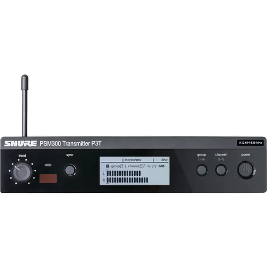 Shure P3T=-K12 Transmisor Inalámbrico PSM 300 Para Monitoreo In-Ear Estéreo Banda K12 614-638 MHz 3