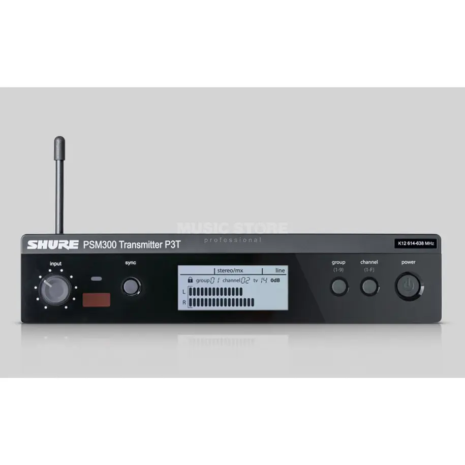 Shure P3T=-K12 Transmisor Inalámbrico PSM 300 Para Monitoreo In-Ear Estéreo Banda K12 614-638 MHz 4