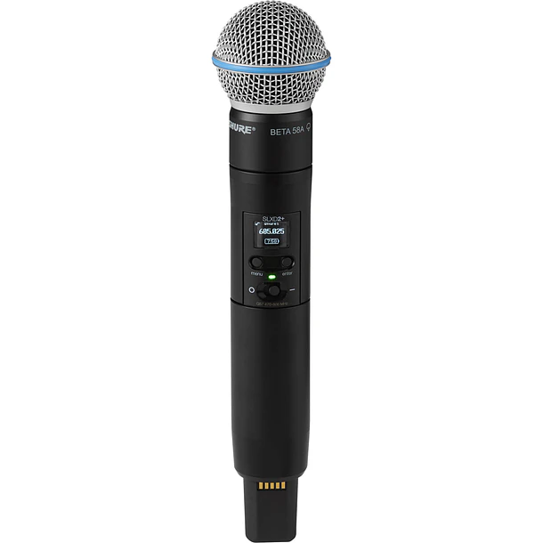 Shure SLXD2+/B58=-G57 Transmisor de Mano Inalámbrico Digital Con Cápsula Beta 58A Banda G57 470-608 MHz 1