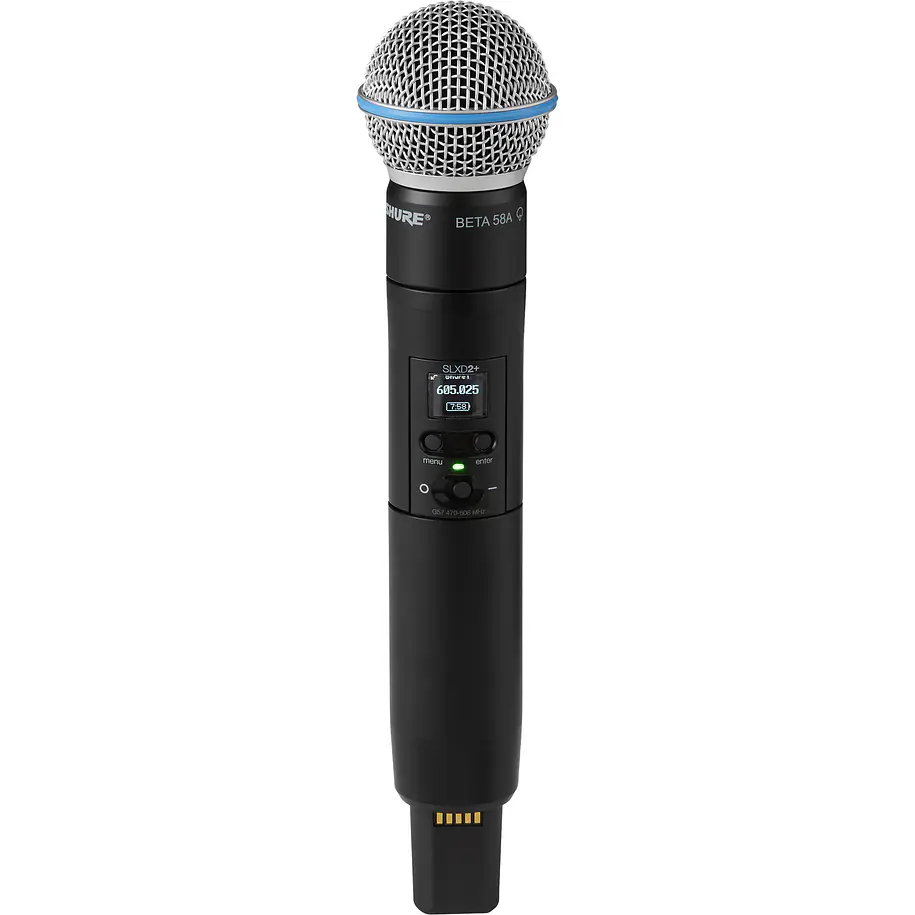 Shure SLXD2+/B58=-G57 Transmisor de Mano Inalámbrico Digital Con Cápsula Beta 58A Banda G57 470-608 MHz 1