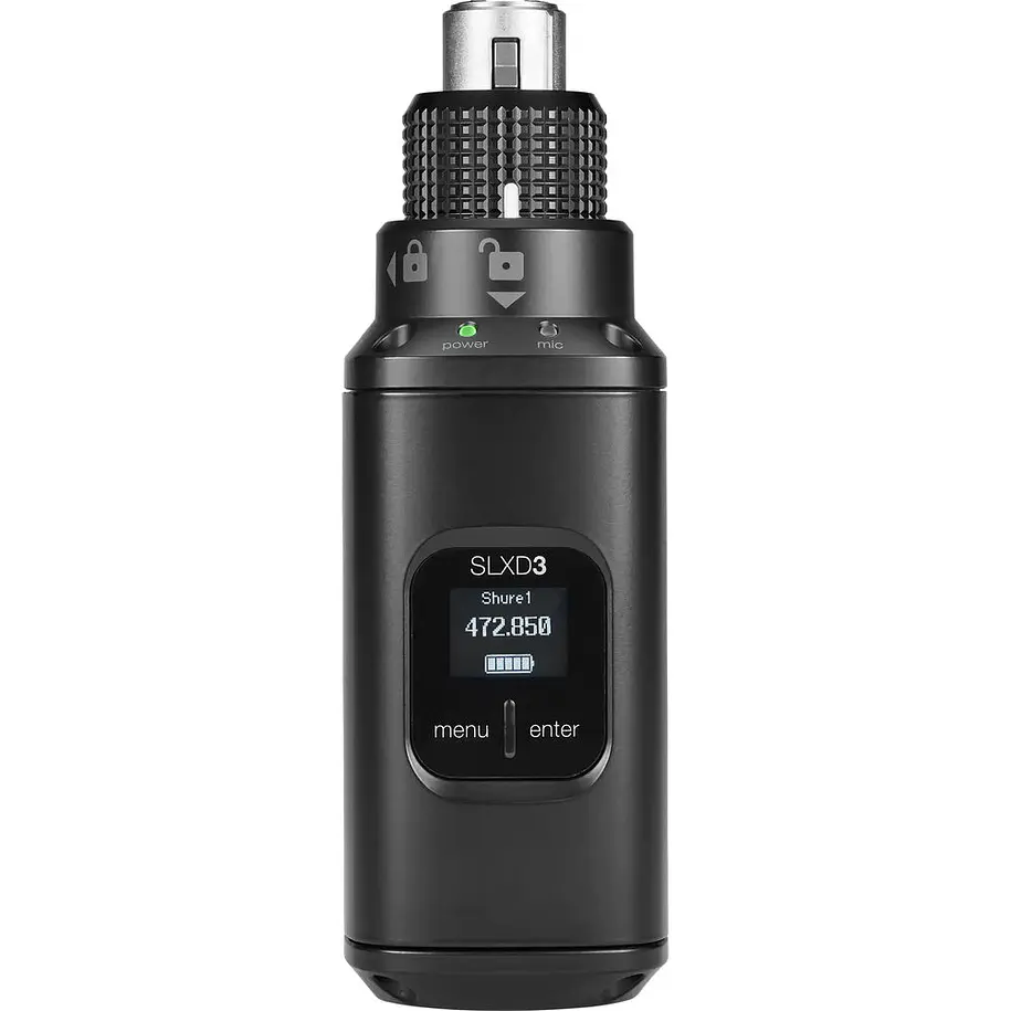 Shure SLXD3=-G58 Transmisor Digital Inalámbrico Plug-On XLR Con Phantom Power Banda G58 470-514 MHz 2