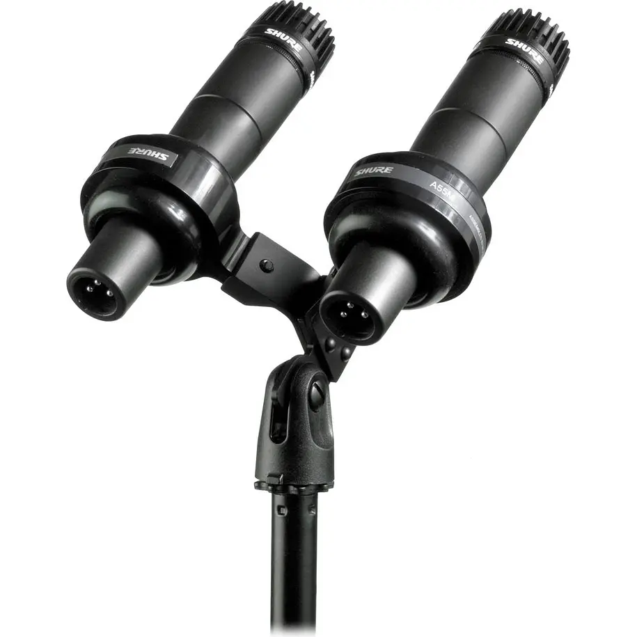 Shure VIP55SM Soporte Doble Para Dos Micrófonos SM57 Con Amortiguación Para Atril y Pedestal 1