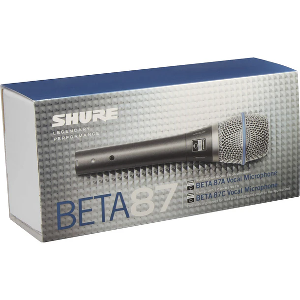 Shure BETA 87A Micrófono Vocal Condensador de Mano Supercardioide 6