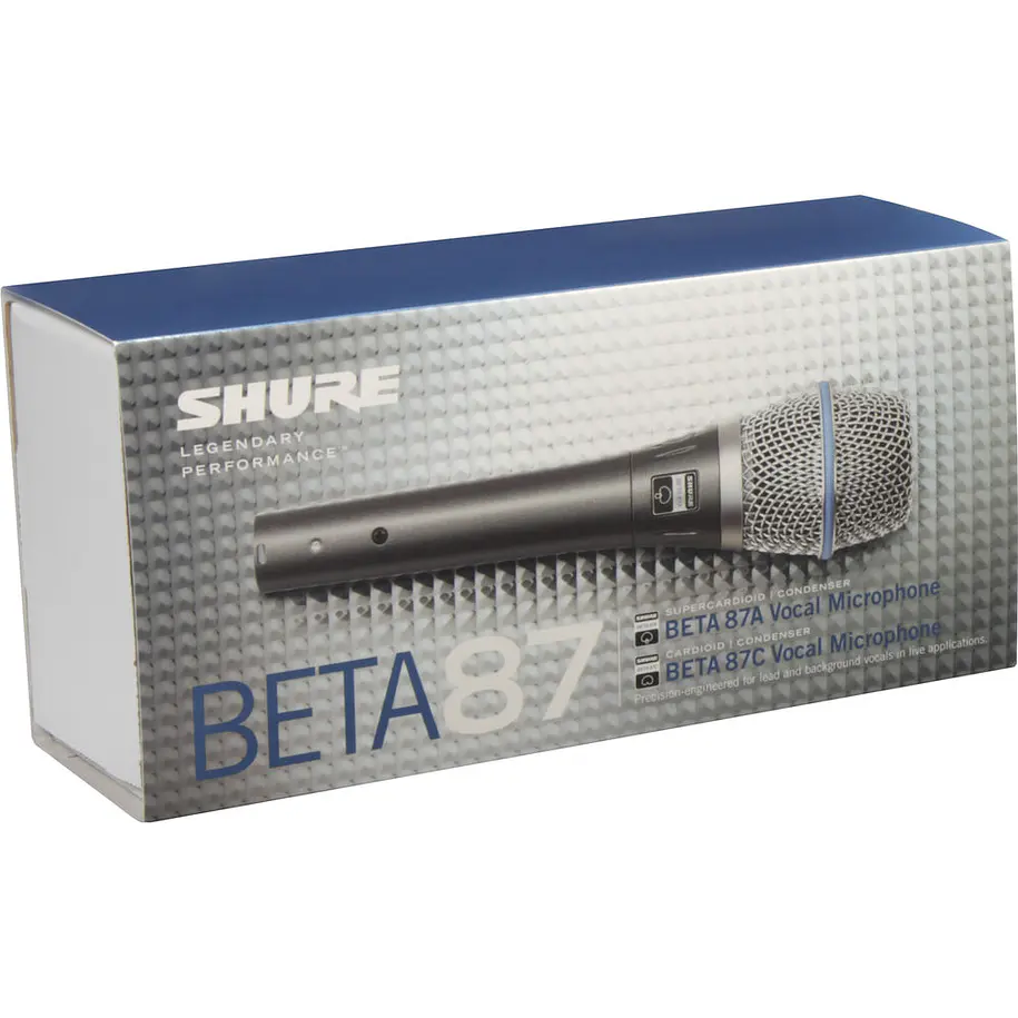 Shure BETA 87A Micrófono Vocal Condensador de Mano Supercardioide 6